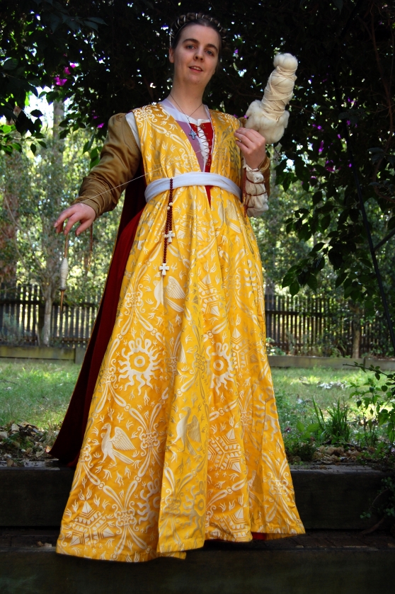 Yellow Giornea from Cathelina’s wardrobe based on the paintings of Giovanna Tornabuoni.