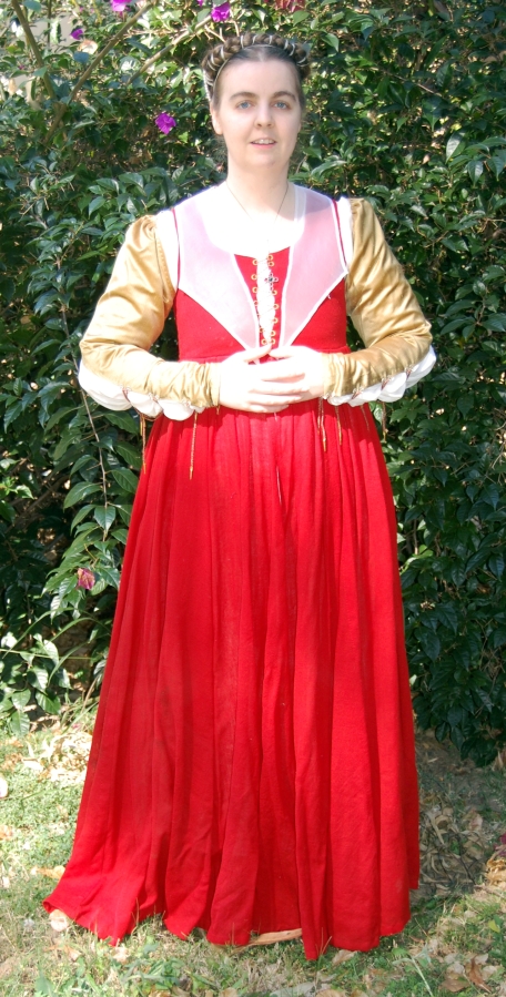 Red Wool Gamurra from Cathelina's Wardrobe